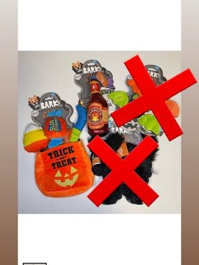 Bark Halloween Plush Dog Toys - Orange, Green, Black, Yellow, Blue